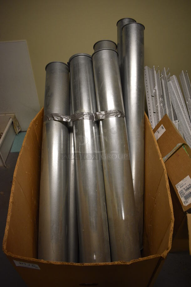 ALL ONE MONEY! Lot of 2 Boxes of Metal Tubes and White Racks! (south basement 021D) - Image 2 of 6