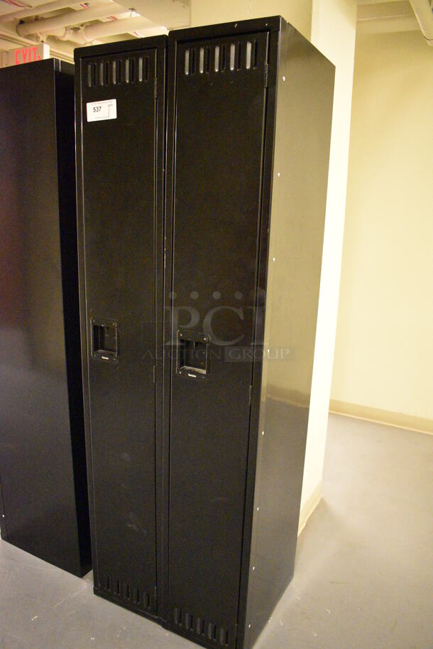 Black Metal 2 Cubby Locker. 24x18x72. (north basement hallway) - Image 3 of 4