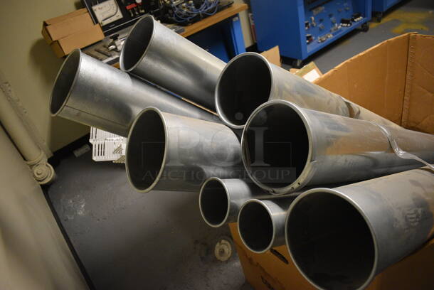 ALL ONE MONEY! Lot of 2 Boxes of Metal Tubes and White Racks! (south basement 021D) - Image 3 of 6