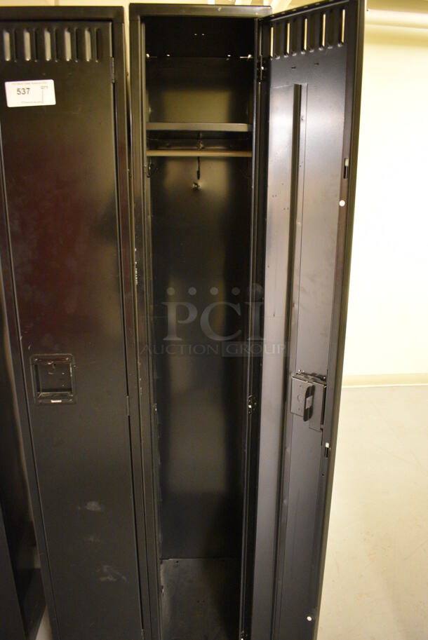 Black Metal 2 Cubby Locker. 24x18x72. (north basement hallway) - Image 4 of 4