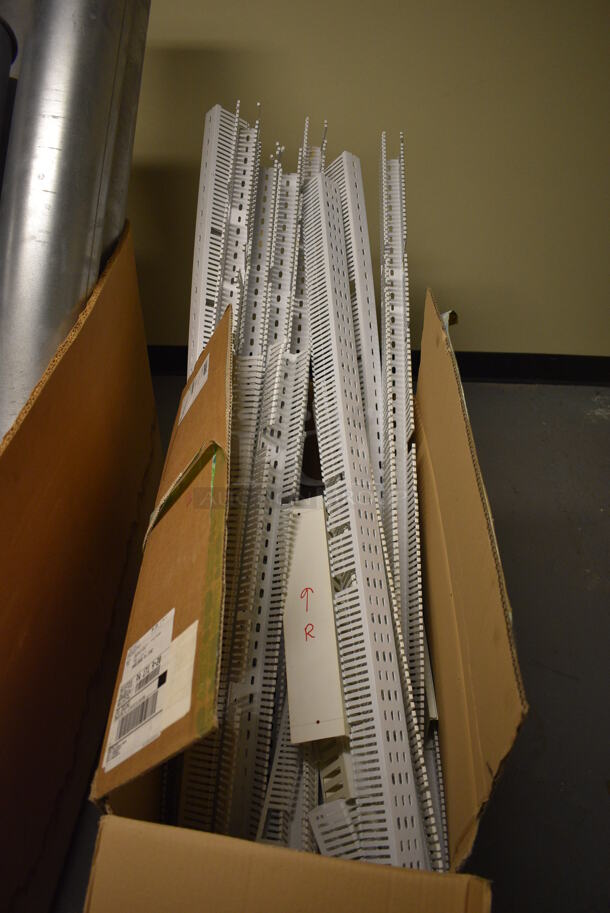 ALL ONE MONEY! Lot of 2 Boxes of Metal Tubes and White Racks! (south basement 021D) - Image 4 of 6