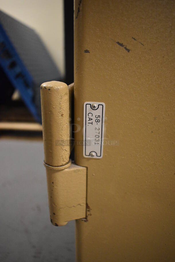 Meilink Tan Metal Single Compartment Safe. Does Not Have Combination. BUYER MUST REMOVE: Give Yourself Ample Time To Remove This Item on Pick Up Day. 22x22x31. (south basement 012) - Image 7 of 7