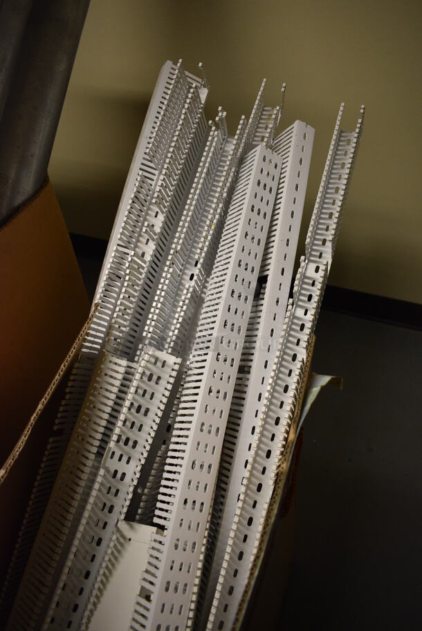 ALL ONE MONEY! Lot of 2 Boxes of Metal Tubes and White Racks! (south basement 021D) - Image 5 of 6