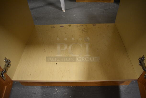 Bathroom Sink w/ Faucet, Handles and 2 Wood Pattern Doors. 25x19x34. (room 102) - Image 5 of 6
