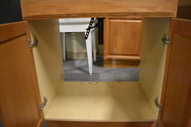 Bathroom Sink w/ Faucet, Handles and 2 Wood Pattern Doors. 25x19x34. (room 102) - Image 6 of 6