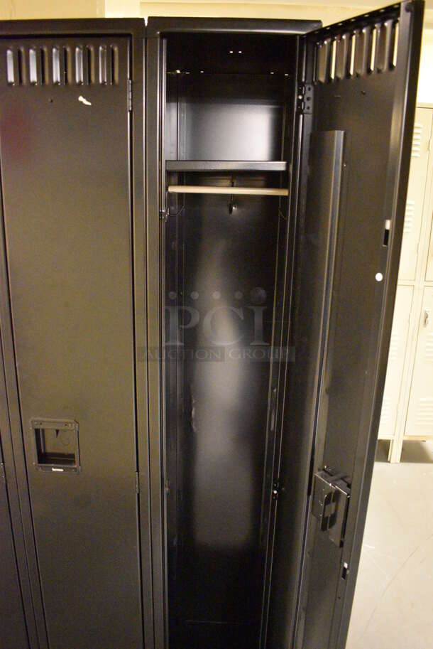 Black Metal 3 Cubby Locker. 36x18x72. (north basement hallway) - Image 4 of 5