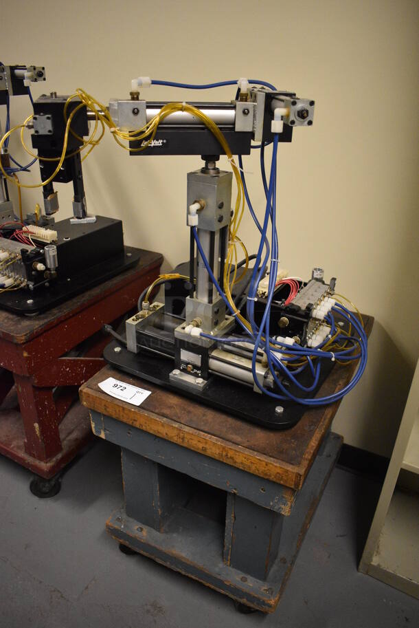 Lab-Volt Metal Countertop Robot Arm on Wooden Cart w/ Commercial Casters. 19x25x45. (south basement 021D) - Image 2 of 6