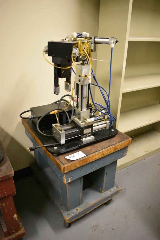 Lab-Volt Metal Countertop Robot Arm on Wooden Cart w/ Commercial Casters. 19x25x45. (south basement 021D) - Image 3 of 6