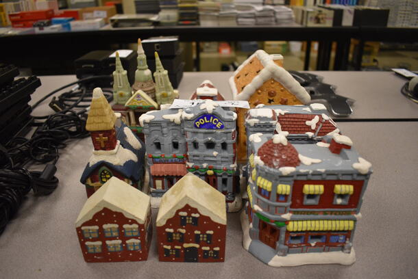 9 Various Decorative Houses. Includes 5x4x5.5. 9 Times Your Bid! (room 105)