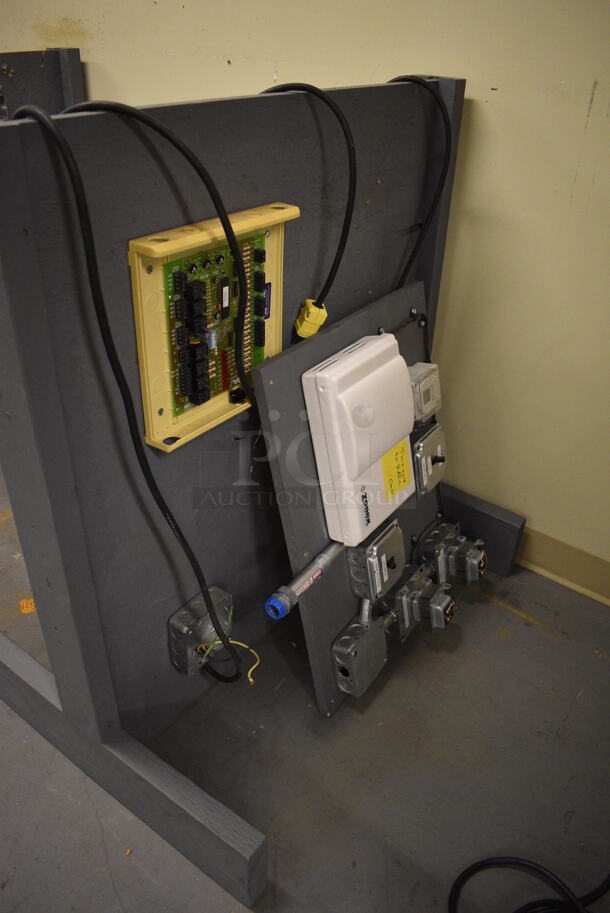 2 Gray Wooden Stands w/ Various Electrical Boxes. 36x24x36. 2 Times Your Bid! (north basement 004) - Image 3 of 5