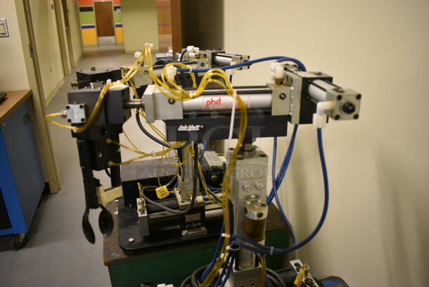 Lab-Volt Metal Countertop Robot Arm on Wooden Cart w/ Commercial Casters. 18x24x46. (south basement 021D) - Image 3 of 6