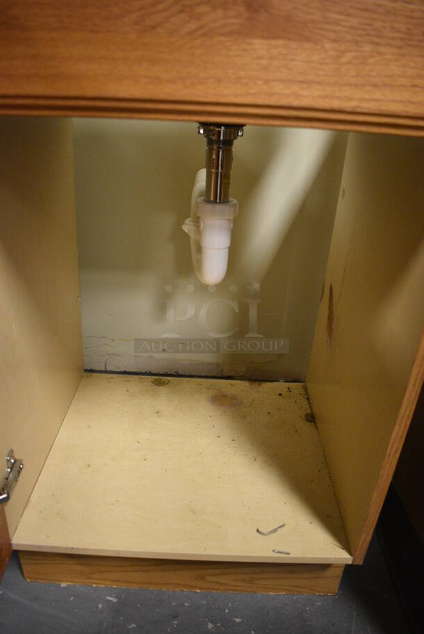 Bathroom Sink w/ Faucet, Handles. and Wood Pattern Door. 19x17x34. (room 102) - Image 4 of 5