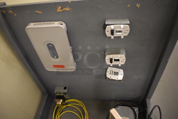 2 Gray Wooden Stands w/ Various Electrical Boxes. 36x24x36. 2 Times Your Bid! (north basement 004) - Image 3 of 6