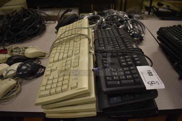 ALL ONE MONEY! Lot of 8 Various Computer Keyboards! Includes 18x7x1. (room 105)