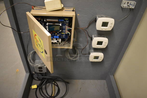 2 Gray Wooden Stands w/ Various Electrical Boxes. 36x24x36. 2 Times Your Bid! (north basement 004) - Image 4 of 6