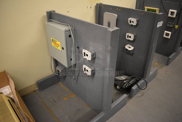 2 Gray Wooden Stands w/ Various Electrical Boxes. 36x24x36. 2 Times Your Bid! (north basement 004) - Image 6 of 6