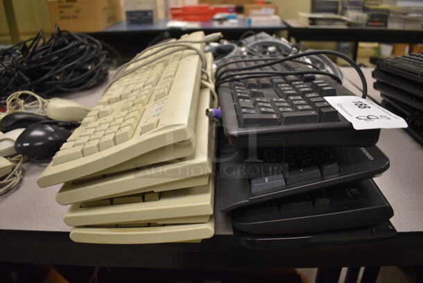 ALL ONE MONEY! Lot of 8 Various Computer Keyboards! Includes 18x7x1. (room 105) - Image 4 of 4