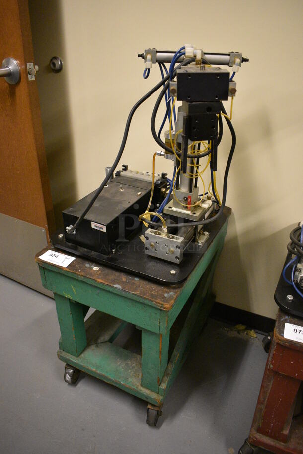 Lab-Volt Metal Countertop Robot Arm on Wooden Cart w/ Commercial Casters. 18x24x46. (south basement 021D) - Image 2 of 6