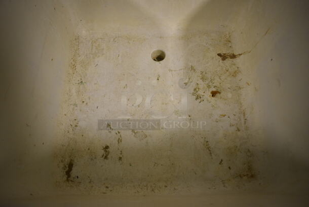 White Poly Single Bay Sink w/ Faucet and Handles on Legs. 23x25x37.5. (room 102) - Image 4 of 6