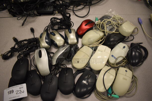 ALL ONE MONEY! Lot of 22 Various Computer Mice. (room 105) - Image 1 of 4