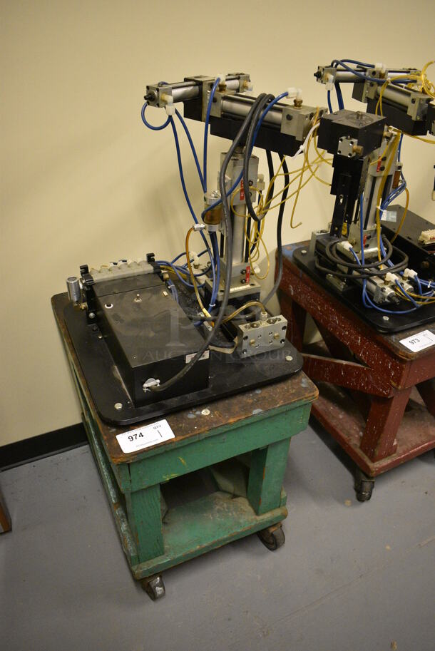 Lab-Volt Metal Countertop Robot Arm on Wooden Cart w/ Commercial Casters. 18x24x46. (south basement 021D) - Image 5 of 6