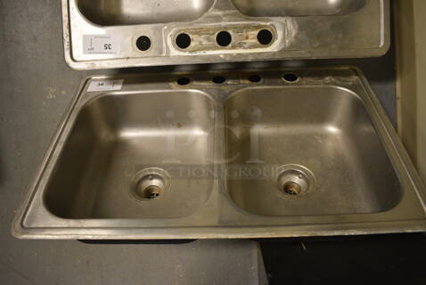 Metal Two Bay Drop In Sink. 33x22x6.5. (room 102)