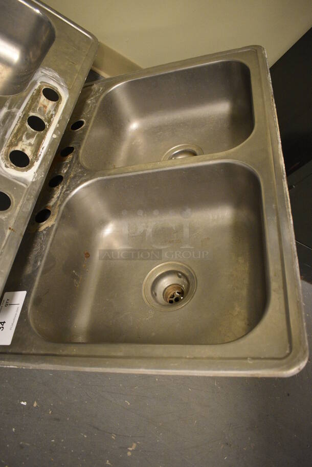 Metal Two Bay Drop In Sink. 33x22x6.5. (room 102) - Image 3 of 5