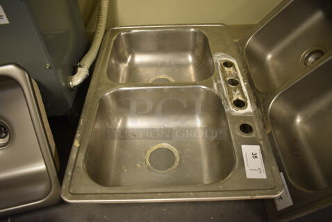 Metal Two Bay Drop In Sink. 33x22x6.5. (room 102)