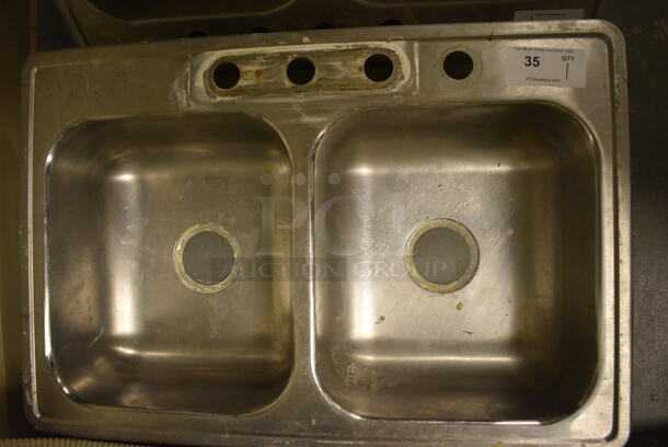 Metal Two Bay Drop In Sink. 33x22x6.5. (room 102) - Image 2 of 4