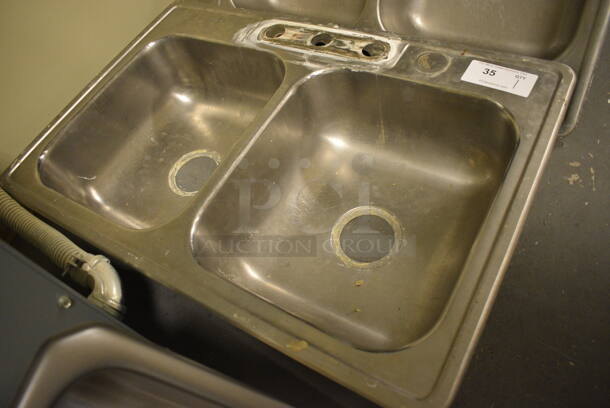Metal Two Bay Drop In Sink. 33x22x6.5. (room 102) - Image 3 of 4