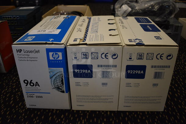 3 Boxes of HP Ink. 2 Are New and 1 Is Used. 3 Times Your Bid! (room 204)
