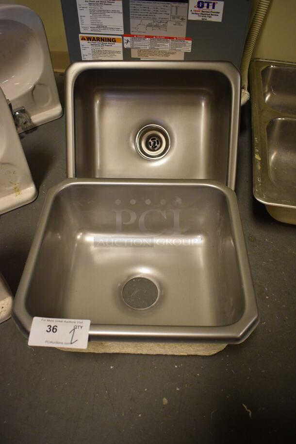 2 Metal Single Bay Drop In Sink. 18x16x8, 18x16x11. 2 Times Your Bid! (room 102)