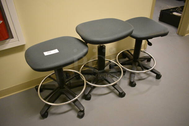 3 Office Stools on Casters. 24x24x22. 3 Times Your Bid! (south basement hallway by 022) - Image 2 of 3
