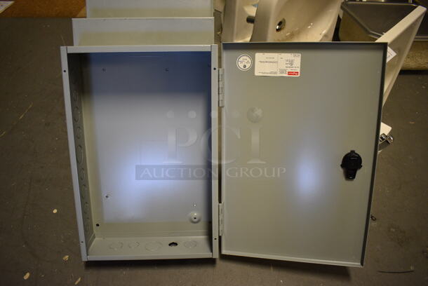 9 Hoffman Gray Metal Boxes. 12.5x4.5x18.5. 9 Times Your Bid! (room 102) - Image 3 of 5