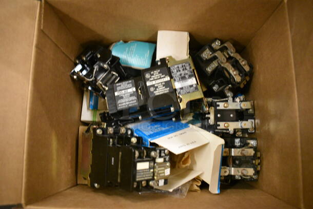ALL ONE MONEY! Lot of 3 Boxes of Various Items Including Pneumatic Time Delay! (south basement 019) - Image 2 of 7