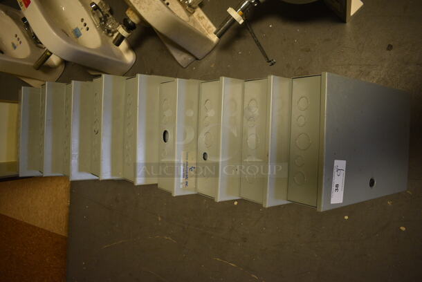 9 Hoffman Gray Metal Boxes. 12.5x4.5x18.5. 9 Times Your Bid! (room 102) - Image 5 of 5