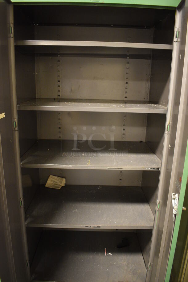 Green Metal 2 Door Cabinet. 36x26x78. (room 102) - Image 8 of 8