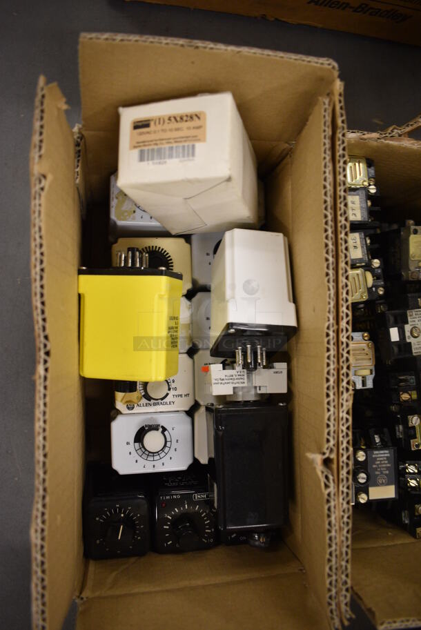 ALL ONE MONEY! Lot of 3 Boxes of Various Items Including Pneumatic Time Delay! (south basement 019) - Image 5 of 7