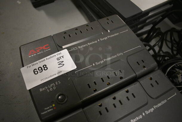 3 APC Back UPS ES 500 Uninterruptible Power Supply. 7x10.5x3.5. 3 Times Your Bid! (south basement 012) - Image 3 of 3