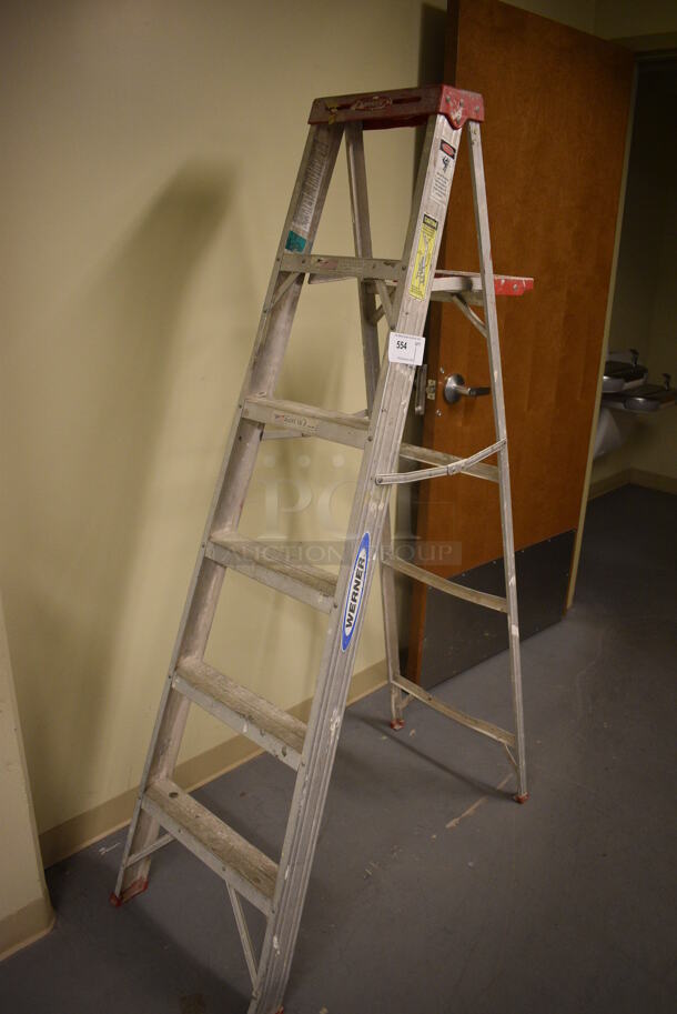 Werner 6' Metal A Frame Ladder. (north basement 004)