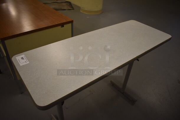 Gray Table. 48x18x33. (south basement 017) - Image 2 of 3