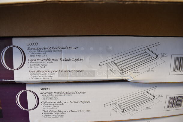 6 BRAND NEW IN BOX! O Sullivan Black Reversible Pencil Keyboard Drawer. 20.5x15.5x3. 6 Times Your Bid! (room 104) - Image 5 of 6