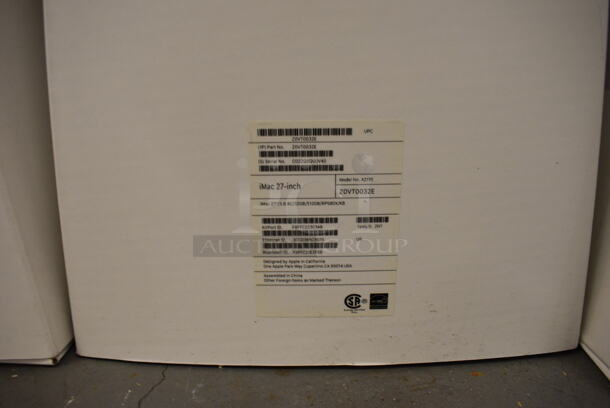 5 IN ORIGINAL BOX! Apple Model A1312 27" All In One Computers. Units Have Been Lightly Used! 5 Times Your Bid! (south basement 019) - Image 10 of 11