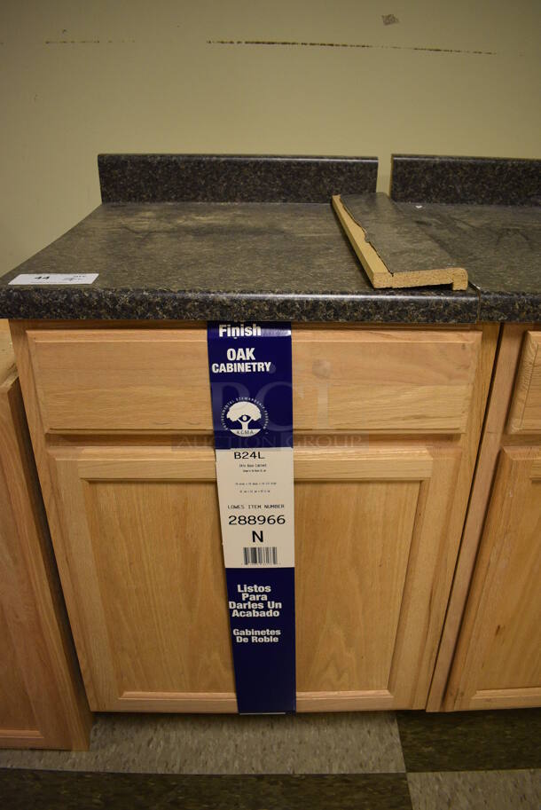 3 Various Wooden Items; 2 Cabinets w/ Countertop and 1 Missing Countertop. 26x25x39, 23x25x39, 12x13x30. 3 Times Your Bid! (room 103) - Image 3 of 10