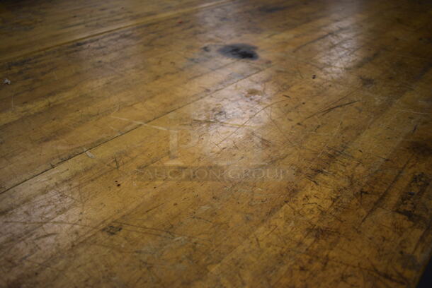 Butcher Block Tabletop on 2 Metal Two Drawer Cabinet. 96x30x37. (south basement 017) - Image 4 of 4
