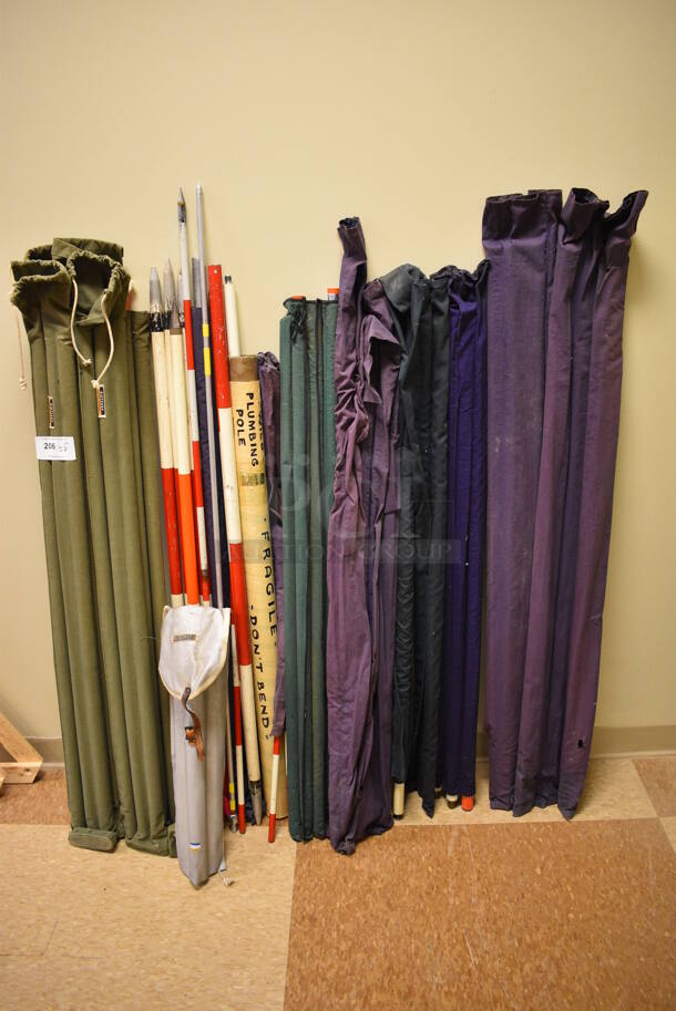 10 Various Poles for Surveying. Includes 52