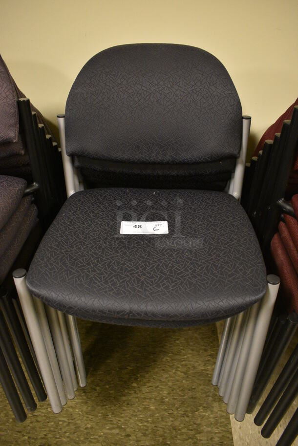 6 Chairs on Gray Legs. 19x18x32. 6 Times Your Bid! (room 103)