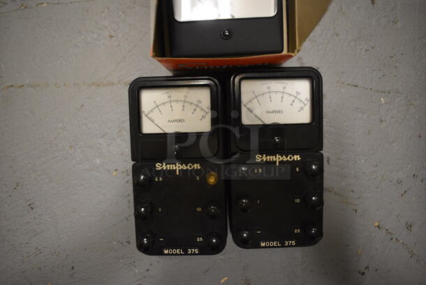 3 Various Items; Two Simpson Model 375 Amperes and 1 Simpson Microamperes. 3x2.5x6, 3x3x2. 3 Times Your Bid! (south basement 012) - Image 3 of 3