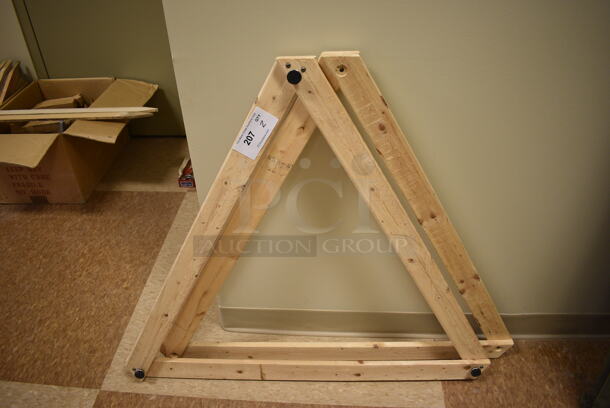 2 Wooden Triangles. 38x38x2. 2 Times Your Bid! (room 122)
