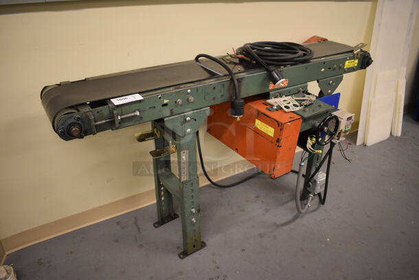 Green Metal Floor Style Conveyor Belt. 67x28x38. (south basement 017) - Image 2 of 8